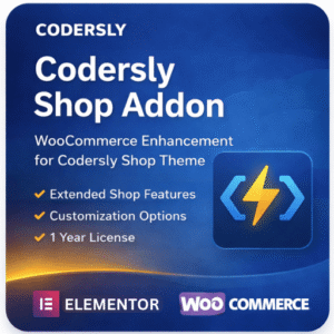 Codersly Shop Add-on – Premium WooCommerce Theme Addon with 1 Year License