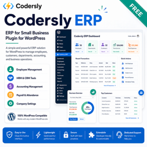 Codersly ERP for Small Business WordPress Plugin