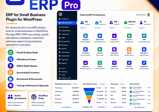 Codersly ERP Pro – ERP Dashboard Sales Plugin for WordPress