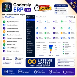 Codersly ERP Pro – ERP Dashboard Sales Plugin for WordPress – Lifetime Deal