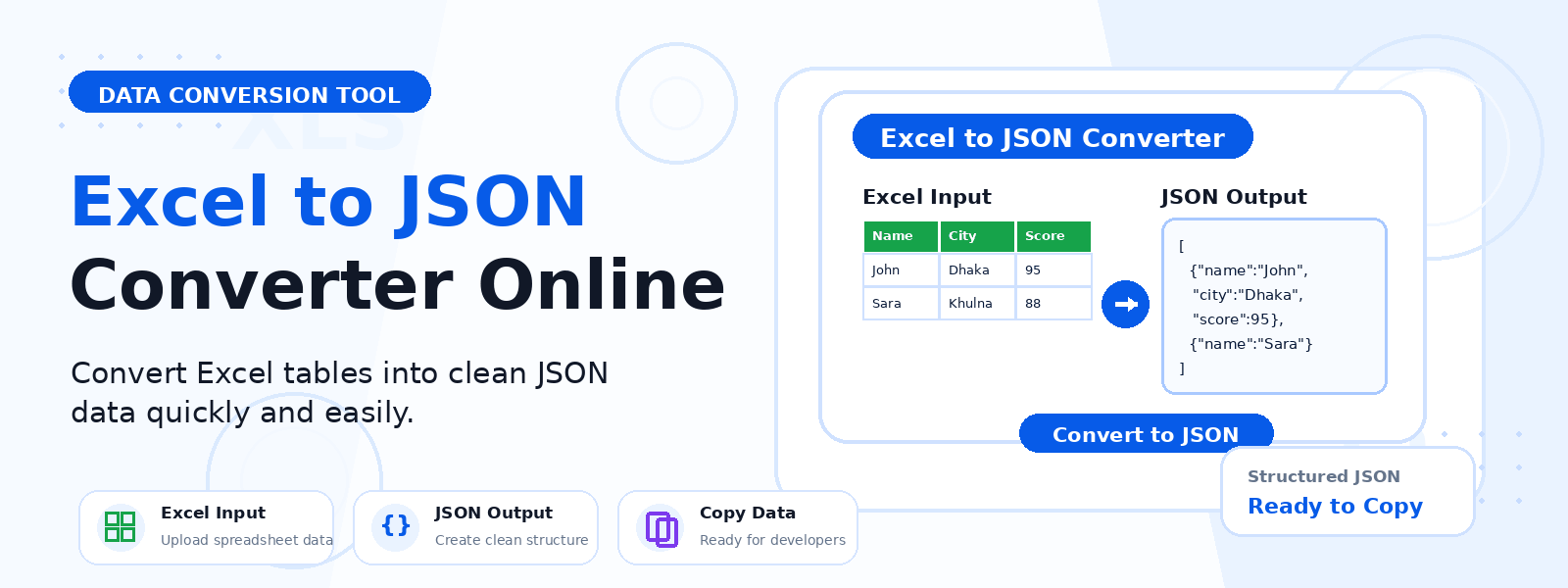 Free Excel to JSON Converter Online – Convert XLSX Spreadsheet to JSON
