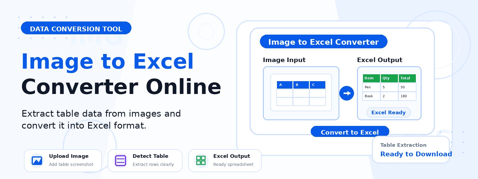 Free Image to Excel Converter Online – Extract Tables from Images to XLSX