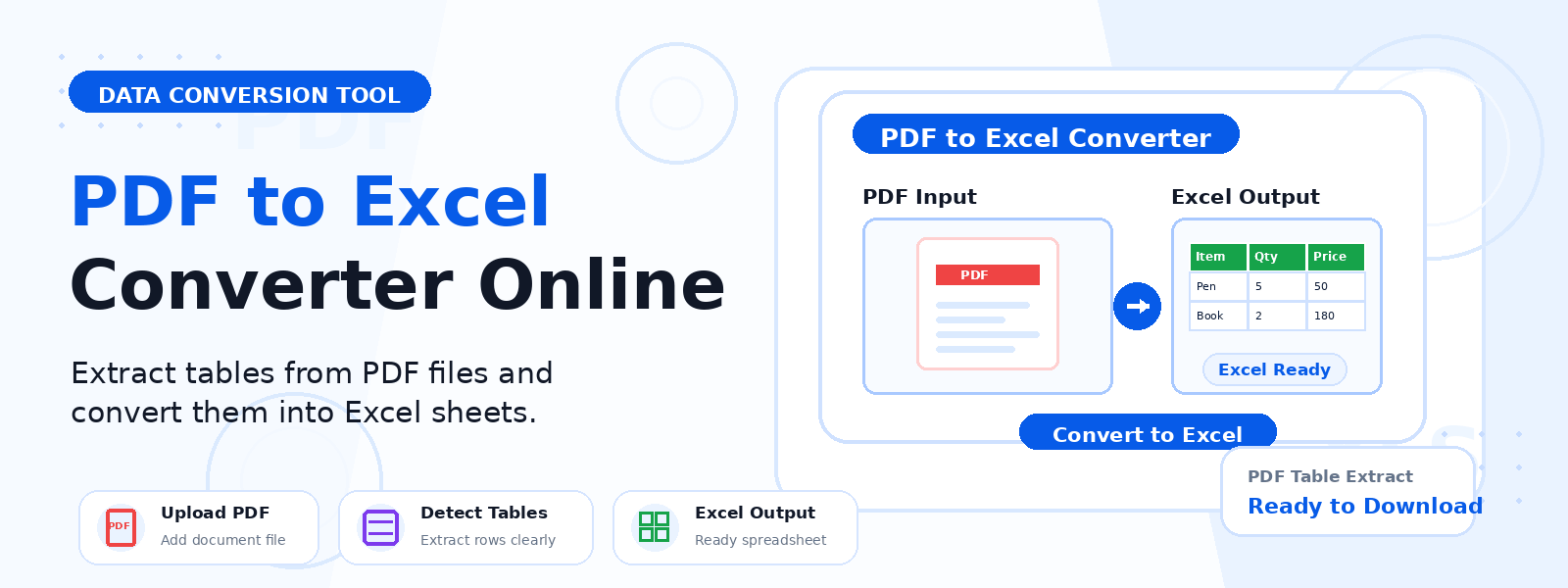 Free PDF to Excel Converter Online – Extract PDF Tables to XLSX