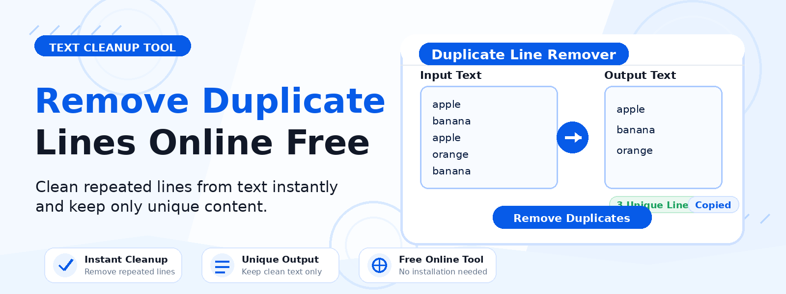 Free Remove Duplicate Lines Online – Delete Repeated Lines from Text