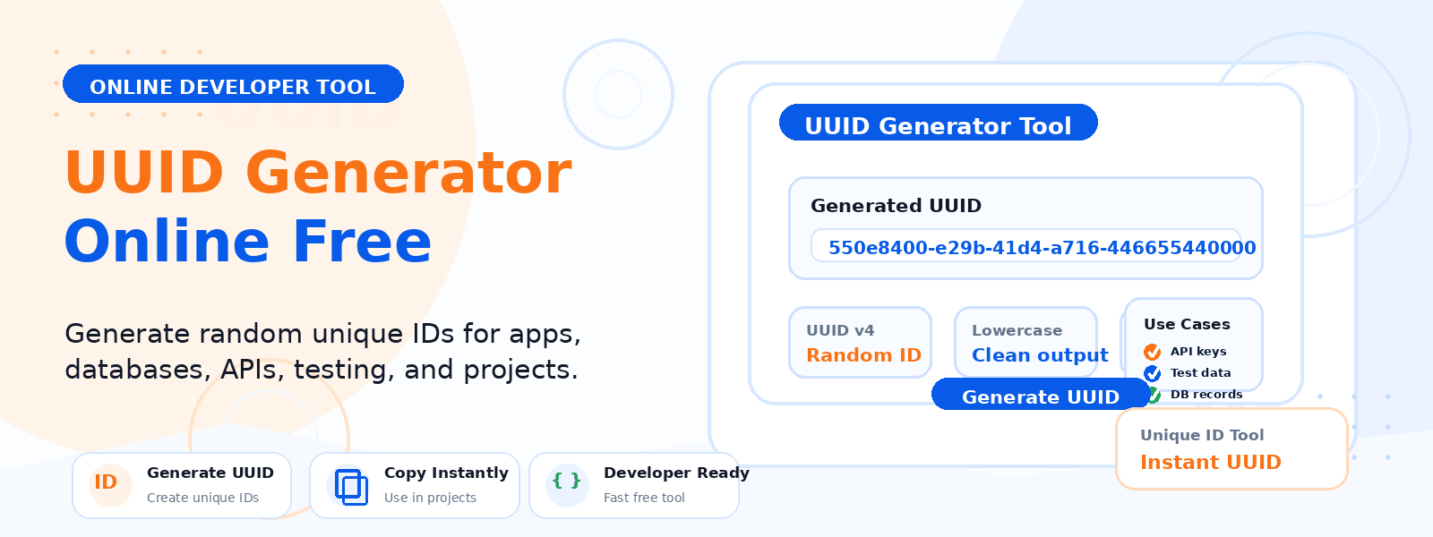 Free UUID Generator Online – Generate UUID v4 Identifiers Instantly