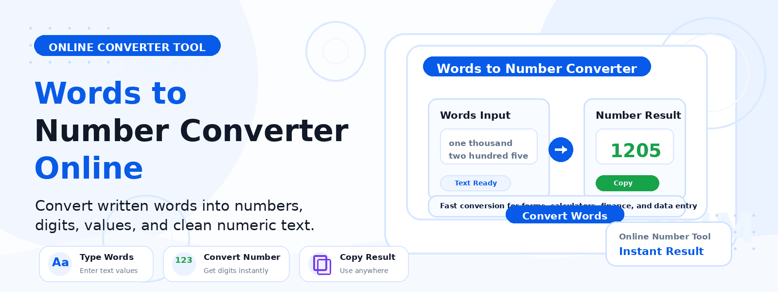 Free Words to Number Converter Online – Convert English Number Words to Digits