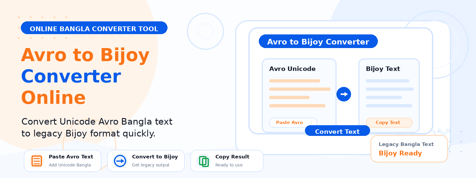 Free Avro to Bijoy Converter Online – Convert Avro Bangla Text to Bijoy Style