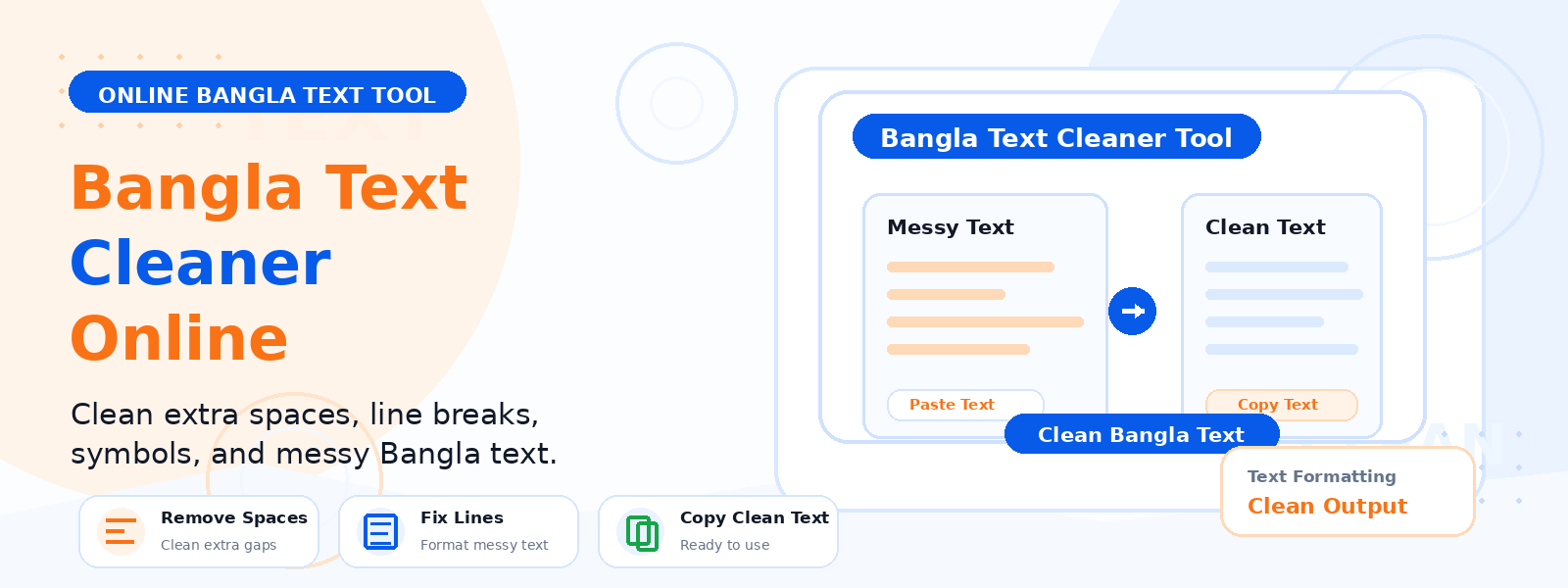 Free Bangla Text Cleaner Online – Clean Whitespace and Invisible Characters