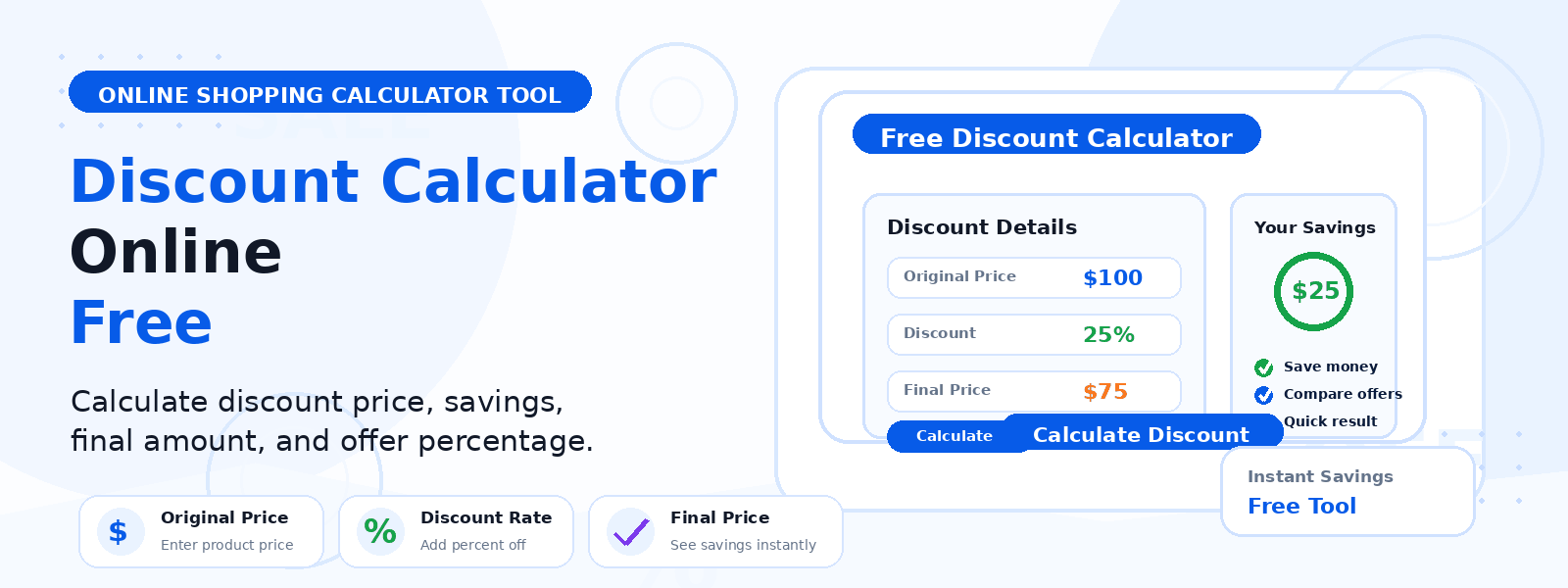 Free Discount Calculator Online – Calculate Discount Amount and Final Price
