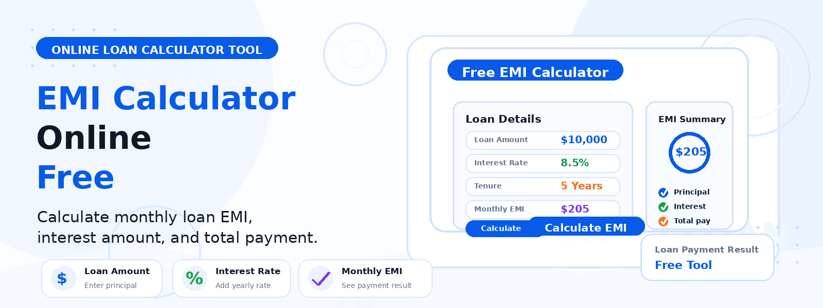 Free EMI Calculator Online – Calculate Loan EMI Instantly