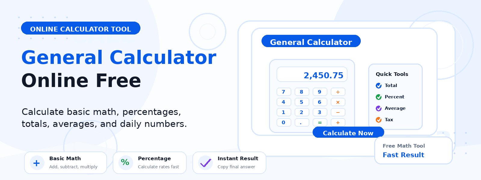 Free General Calculator Online – Evaluate Basic Arithmetic Expressions