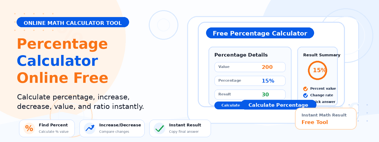Free Percentage Calculator Online – Calculate Percentages Quickly and Easily