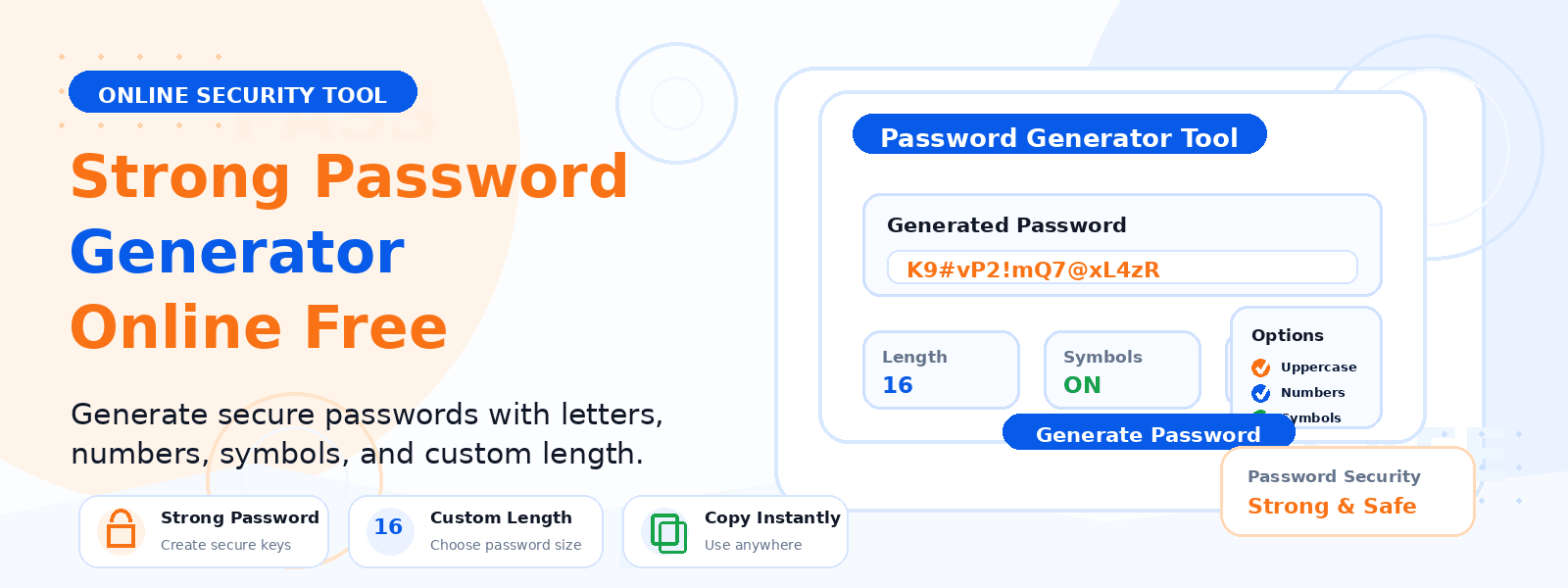 Free Password Generator Online – Generate Strong Secure Passwords Instantly