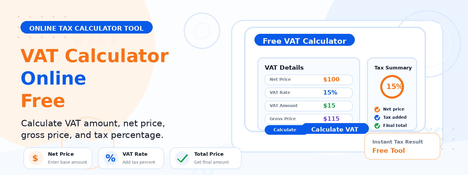 Free VAT Calculator Online – Add or Remove VAT from Any Amount Instantly