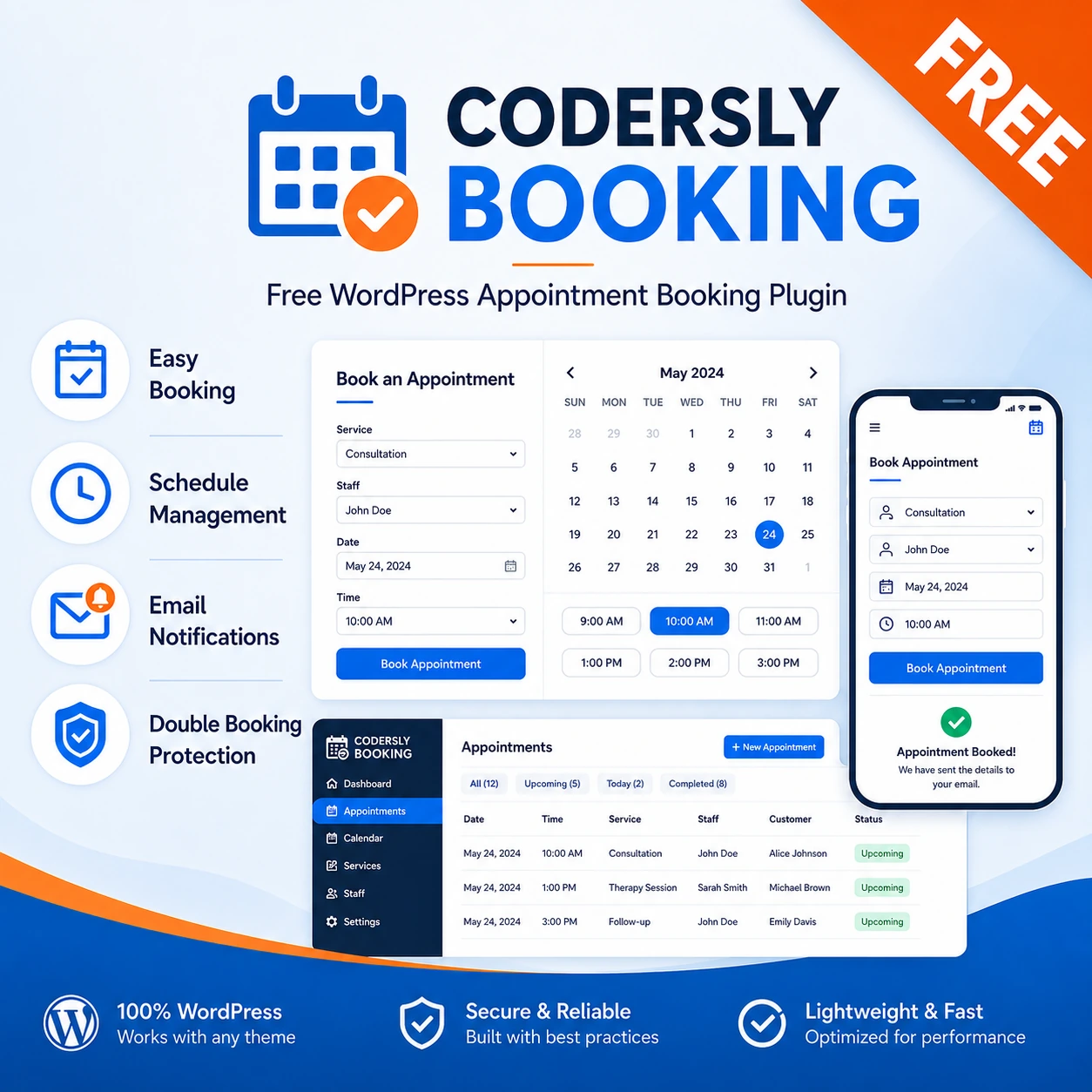Codersly Booking – Free WordPress Appointment Booking Plugin