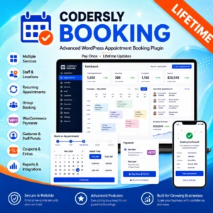 Codersly Booking Pro – WordPress Appointment Booking Plugin Lifetime License